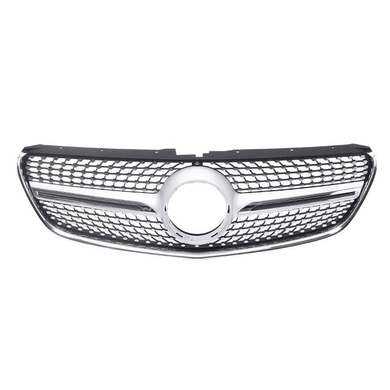 W447 V250 V260 Diamond Auto Frontstoßstange Kühlergrill Kompatibel mit Mercedes Benz V Klasse W447 V250 V260 2015 2016 2017 2018 Kein Emblem (Schwarz) von Generic