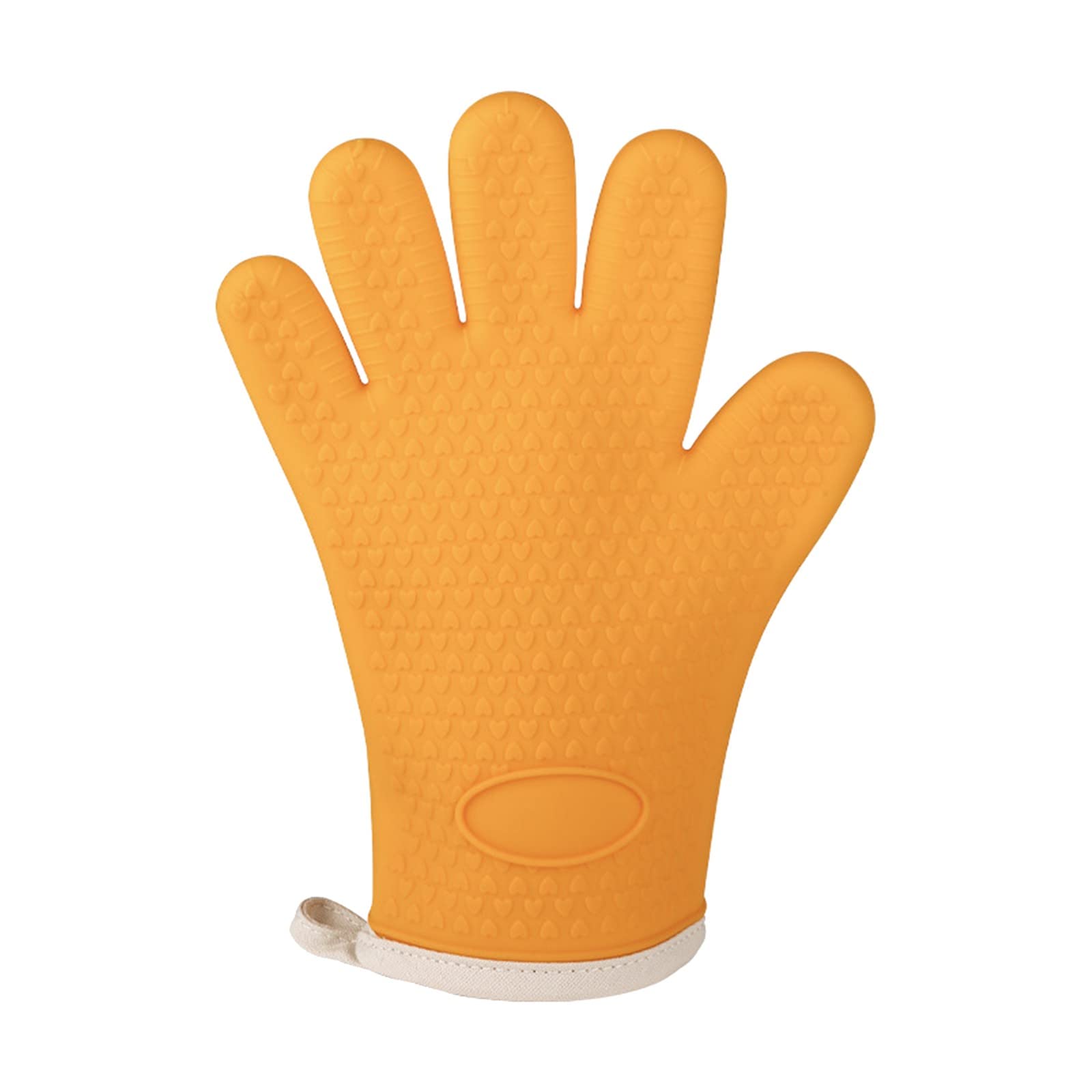 Wärmeisolierende Handschuhe Hitzebeständige Handschuhe Silikagel-Küche Wärmeisolierende Ofenhandschuhe Hochtemperaturbeständige Verdickte Grillschalen Edelstahl Für Kohlegrill (Yellow, One Size) von Generic