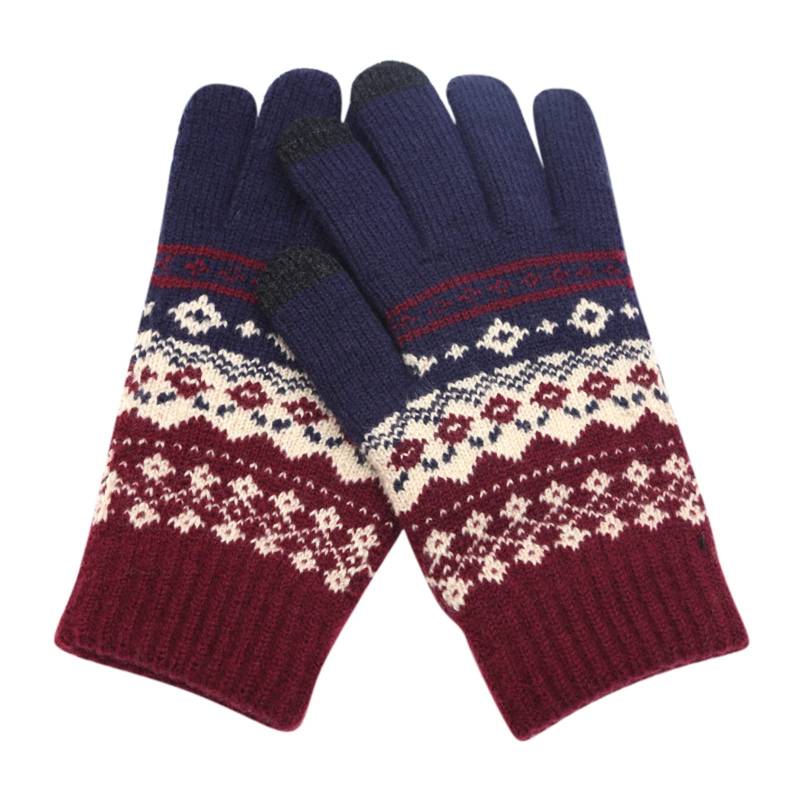 Warme Schneeflocke mit Siebdruck Gestrickte modische Winter-Handyhandschuhe für Damen und dicke Handschuhe für Erwachsene und kreative Drucke für Herren Blaue Handschuhe Prinzessin (D, One Size) von Generic