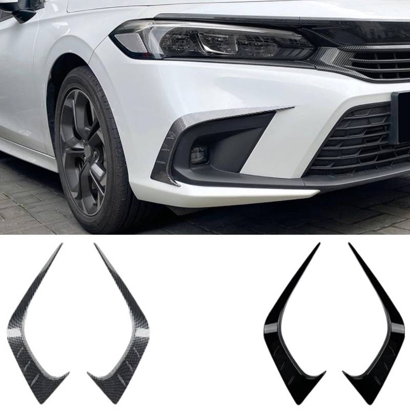 Windmesser Spoiler Tuning Air Blade Frontstoßstange Seitensplitter für Honda Civic 11th Gen 2021+ Body Kit Auto Zubehör (Glänzend Schwarz) von Generic