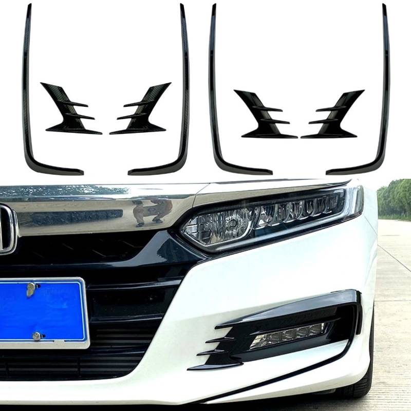 Windmesser Spoiler Tuning Air Blade Kompatibel mit Honda Accord 10th Gen 2018+ Body Kit Frontstoßstange Seitensplitter Autozubehör (Glänzend Schwarz) von Generic