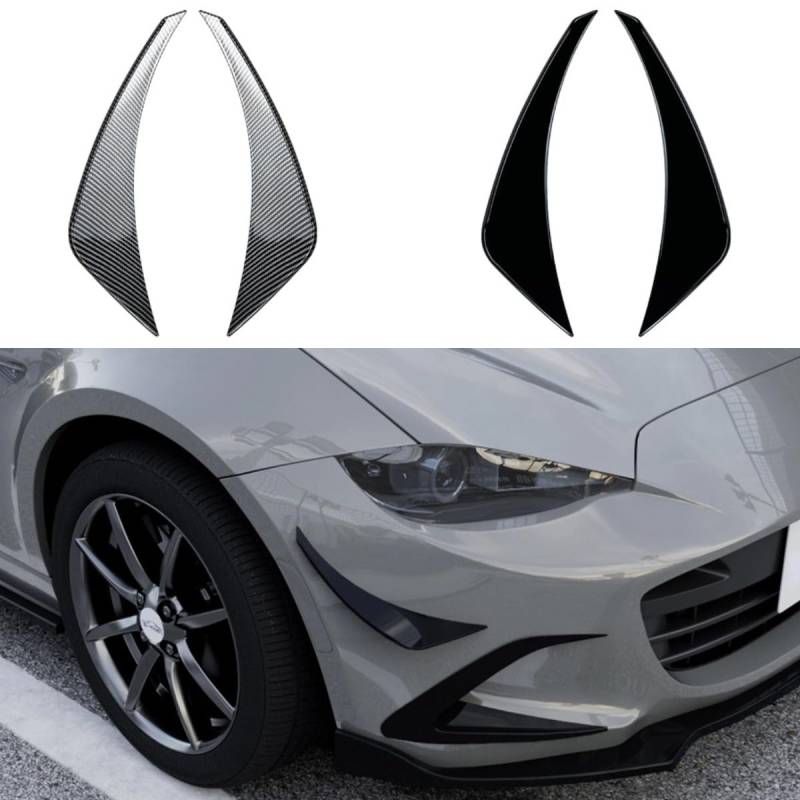 Windmesser Spoiler Tuning Air Blade Kompatibel mit Miata MX-5 ND 2016+ Body Kit Frontstoßstange Seitensplitter Autozubehör (Glänzend Schwarz) von Generic