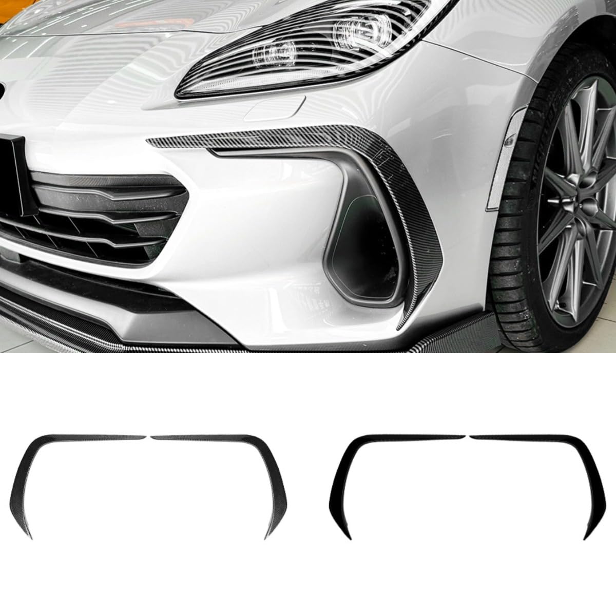 Windmesser Spoiler Tuning Air Blade Kompatibel mit Subaru BRZ 2021+ Body Kit Frontstoßstange Seitensplitter Autozubehör (Glänzend Schwarz) von Generic