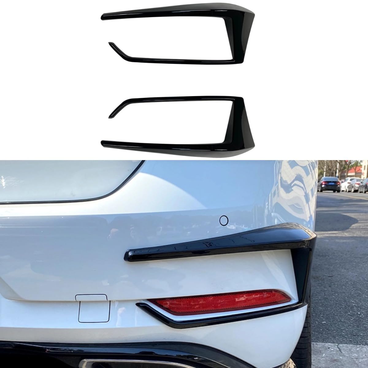 Windmesser Spoiler Tuning Air Blade Kompatibel mit VW Golf 7.5 2016-2019 Body Kit Frontstoßstange Seitensplitter Zubehör (Glänzend Schwarz) von Generic