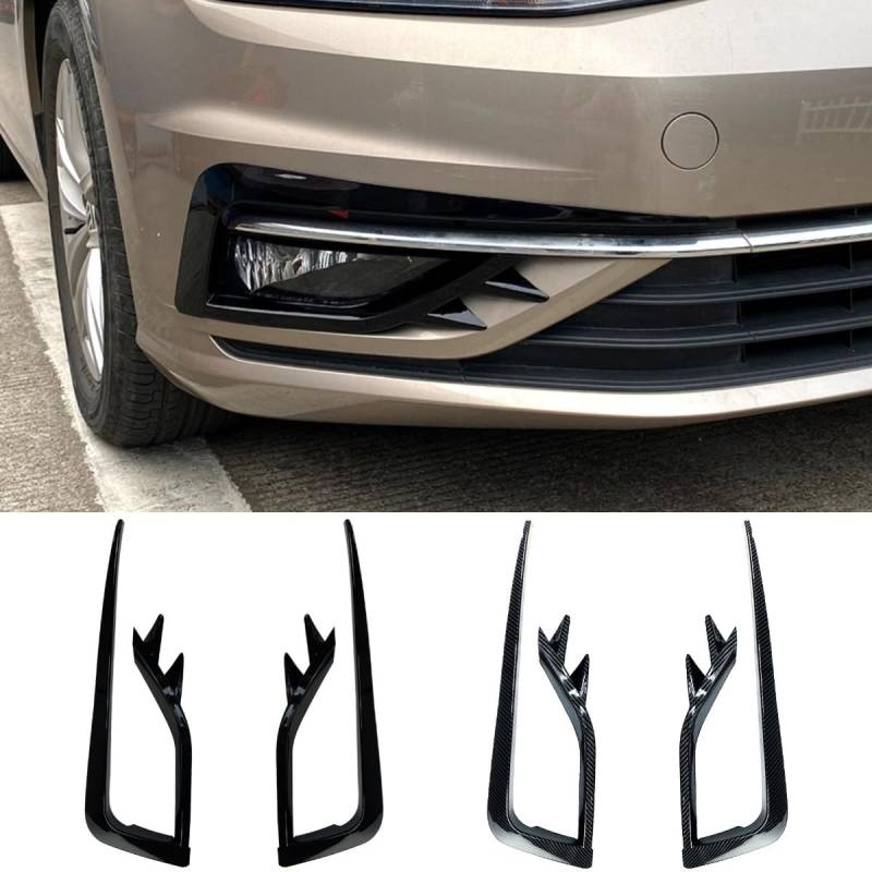 Windmesser Spoiler Tuning Air Blade Kompatibel mit VW Golf MK 7.5 2017-2019 Body Kit Frontstoßstange Seitensplitter Zubehör (Glänzend Schwarz) von Generic