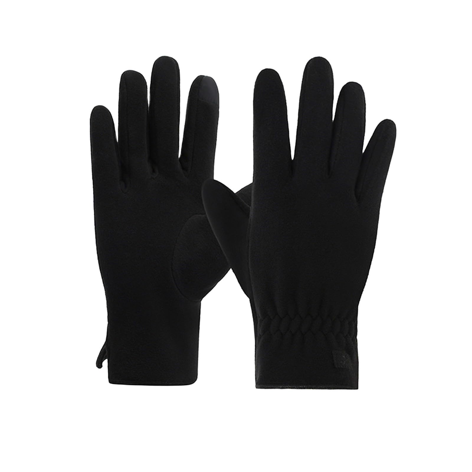 Winter Mens Screen With Fleece Thickened Outdoor Warm Gloves Handschuhe Damen Fingerlos (Black, One Size) von Generic