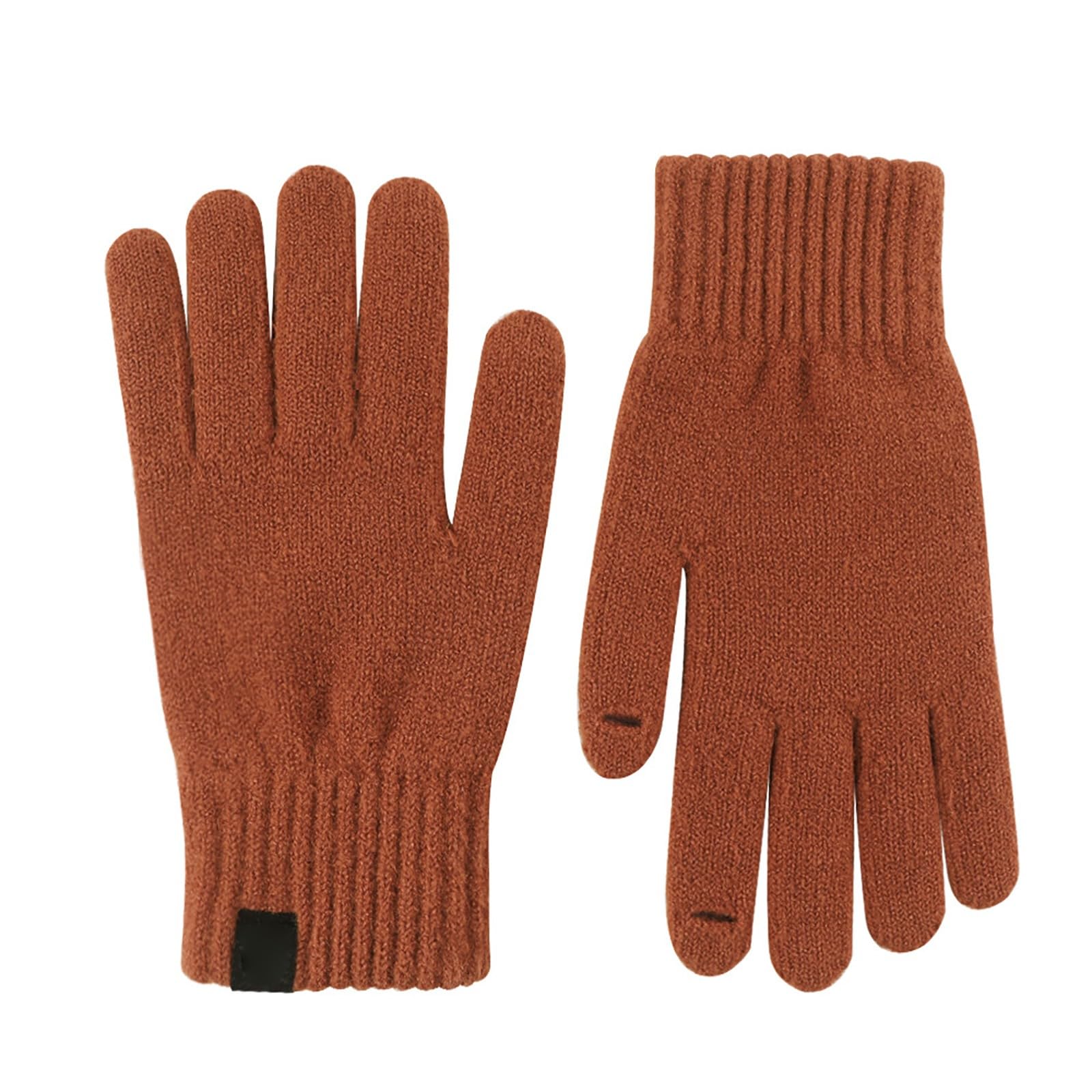 Winter-Strickhandschuhe für Männer und Frauen, Bildschirm-SMS-Handschuhe, warme Strickhandschuhe für den Außenbereich, weich, elastisch Damen Fingerlose Handschuhe (Orange, A) von Generic