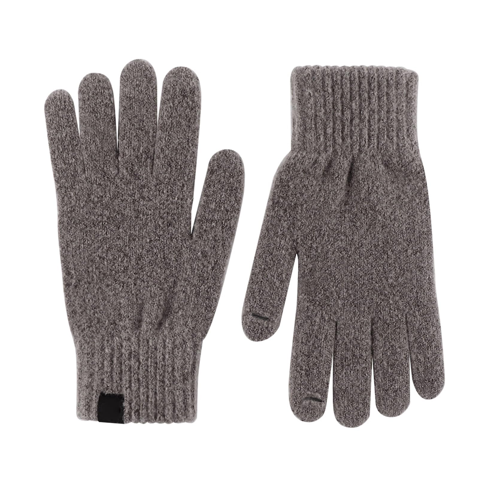 Winter-Strickhandschuhe für Männer und Frauen, Bildschirm-SMS-Handschuhe, warme Strickhandschuhe für den Außenbereich, weich, elastisch Handschuhe Touchscreen Damen Strick (Grey, A) von Generic