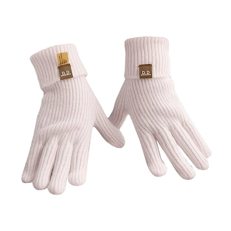 Winter-Strickhandschuhe für Männer und Frauen, Bildschirm-SMS-Handschuhe, warme Strickhandschuhe für den Außenbereich, weich, elastisch Roter Anzug Damen Latex (Beige, One Size) von Generic