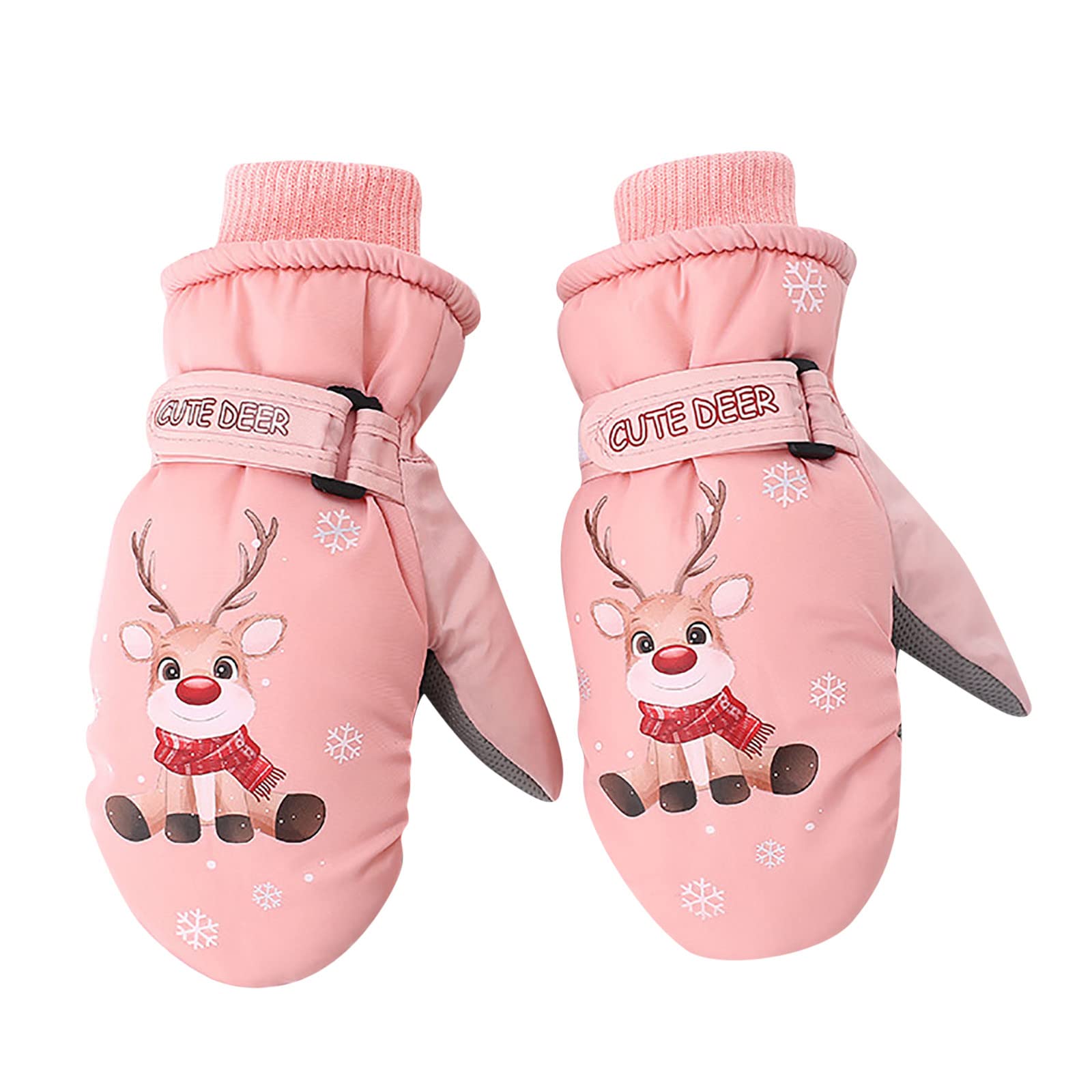 Winterhandschuhe Schnee Ski Wasserdichte wärmeisolierte Handschuhe für Jugend für kaltes Wetter Schmuck Ohrringe Damen (Pink, M) von Generic