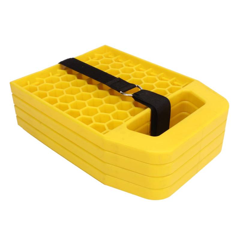 Wohnmobil-Nivellierblöcke, Wohnmobil-Nivellierpads, Wohnmobil-Wagenheber-Pads, Einfache Installation, 4 Stück, Polypropylen für Wohnmobil, Wohnwagen, Anhänger (Yellow) von Generic