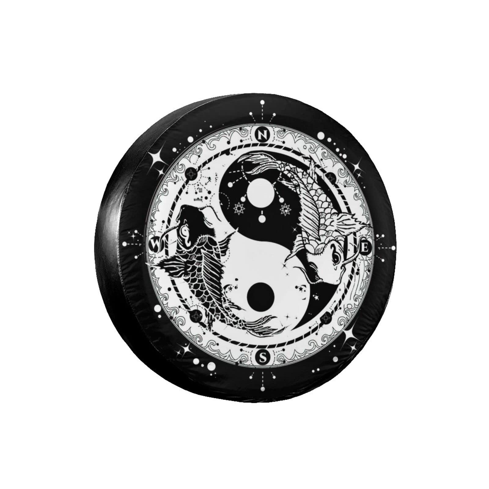 Yinyang-Karpfen Reserverad Reifenabdeckung Wasserdicht Reserveradabdeckung Prämie Radreifenabdeckung Universal Für Rv Anhänger Wohnmobil 14inch von Generic