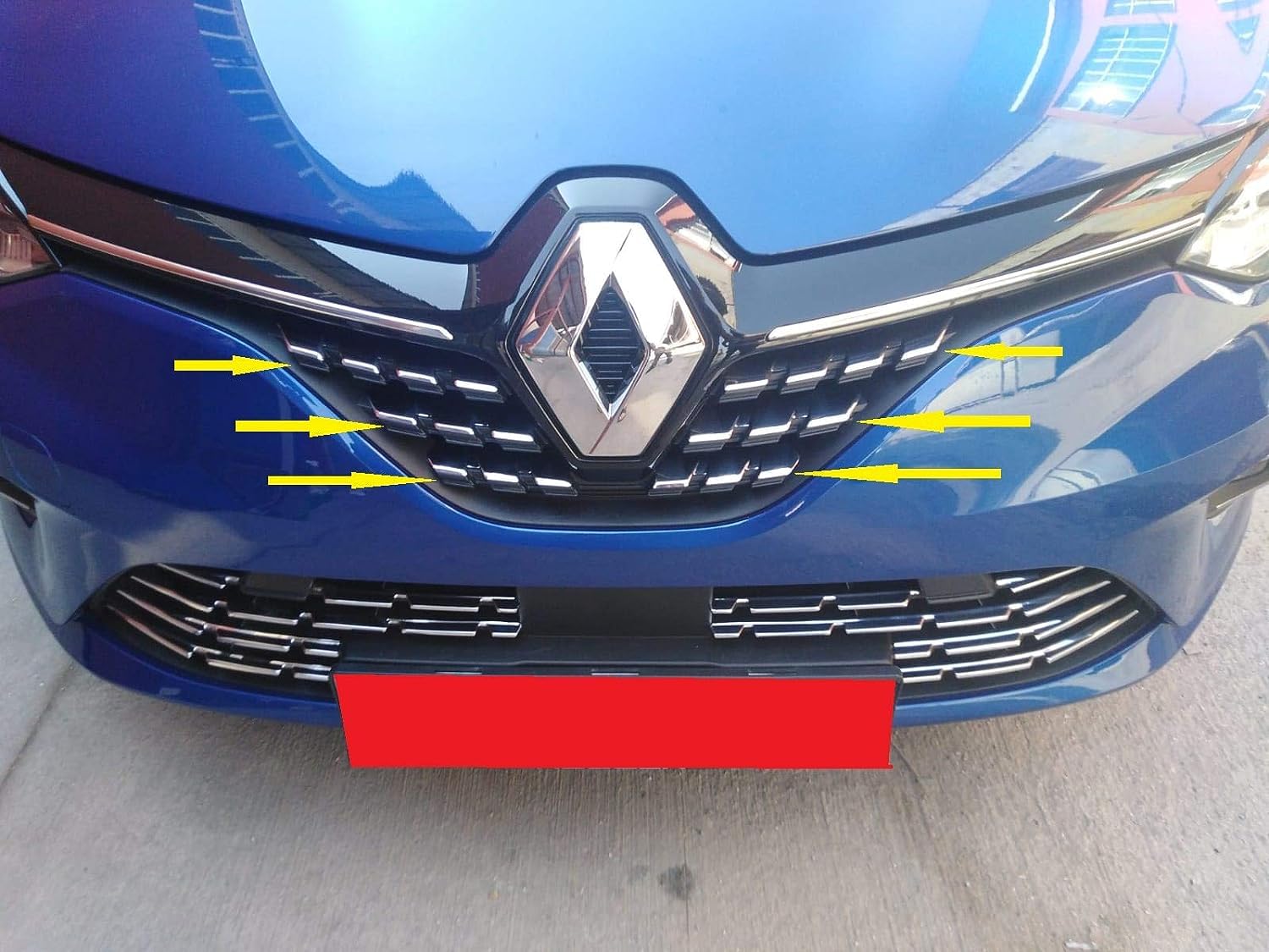 für Renault Clio V 2019+ 6 Stück Chrom Kühlergrill Mittelteil Kühlergrill Bars Grillabdeckungen Edelstahl von Generic