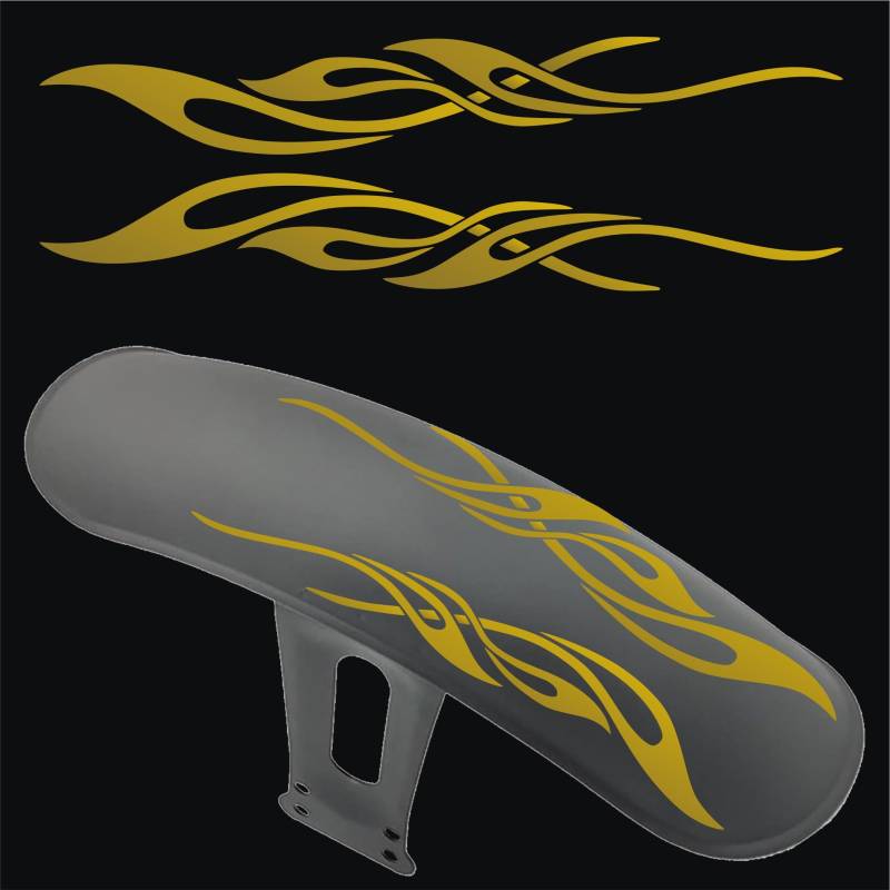 Aufkleber für Schutzblech Motorrad Motorrad Scooter TRIBALE Custom Racing Universal Edition Decal wählen Farbe Code 1863 (091 Gold) von Generico