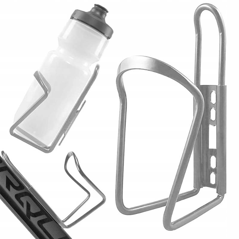 Flaschenhalter aus Aluminium für Fahrrad, leicht und langlebig, für Flaschen von 500 ml – 1500 ml – Trekkingrad, MTB, BMX, Rennrad von Genérico