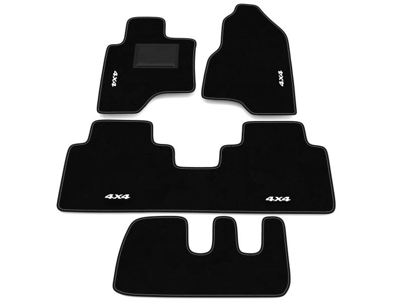 Fußmatten kompatibel mit Chevrolet Captiva 2006-2011 – 7-Sitzer – hinten – 4 x 4 Stickerei – Maßgeschneiderte Automatten Set – Teppich Set – Autoteppich von Generico