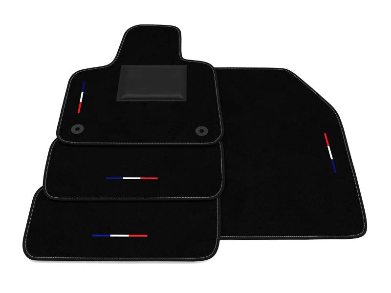 Fußmatten kompatibel mit DS7 Crossback 2018-2022, Stickerei Flaggen-Set, Automatten-Set, Auto-Fußmatten von Generico
