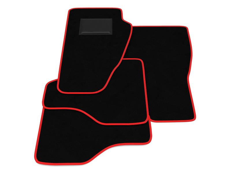 Fußmatten kompatibel mit Dodge Nitro 2007-2011, roter Rand, maßgeschneiderte Automatten Set, Velours, Autoteppich von Generico