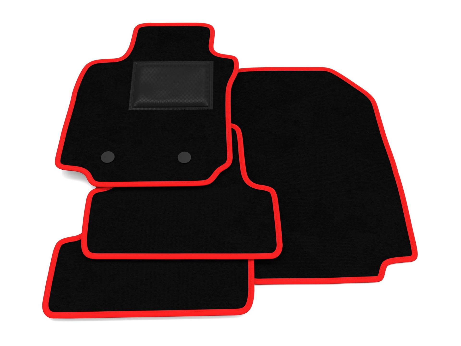 Fußmatten kompatibel mit Renault Clio 3 2005-2012, roter Rand, maßgeschneiderte Automatten Set, Velours, Autoteppich von Generico