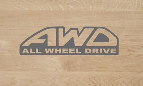 Genérico AWD All Wheel Drive Aufkleber 13 x 4 cm Sticker Decal Autocollant (Dunkelgrau) von Genérico