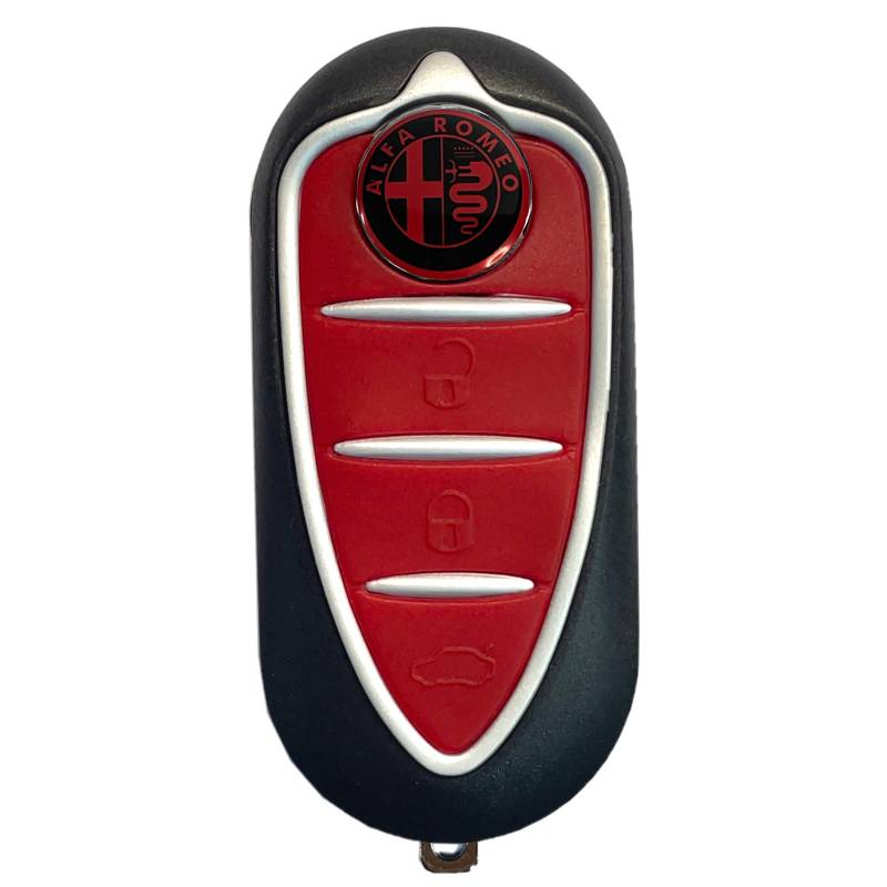 Generico-Schlüssel,, Alfa Romeo Mito Giulietta, Fernbedienungsgehäuse mit 3-Tasten-Klinge + Logo (Rot+Dunkles Logo) von Generico