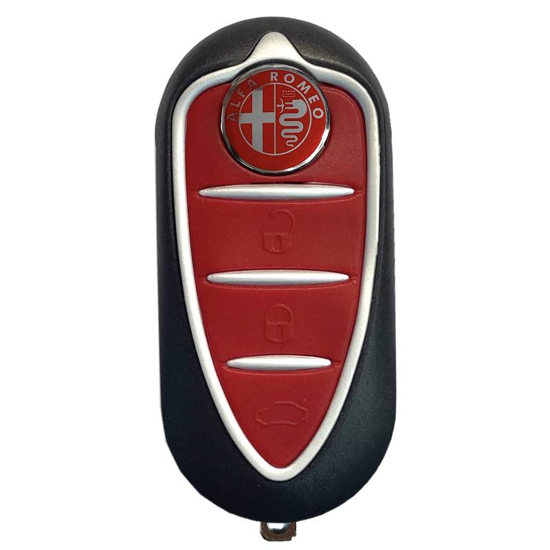 Generico-Schlüssel,, Alfa Romeo Mito Giulietta, Fernbedienungsgehäuse mit 3-Tasten-Klinge + Logo (Rot + Rotes Logo) von Generico