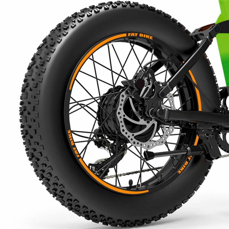 Komplettes Aufkleber-Set für Fatbikes Fatbike MTB 20-26-29 Zoll (20-26-29 Zoll), Rad für Mountainbikes, wählen Sie Farbe Code 2048 (26 Zoll, 037 Neonorange) von Generico