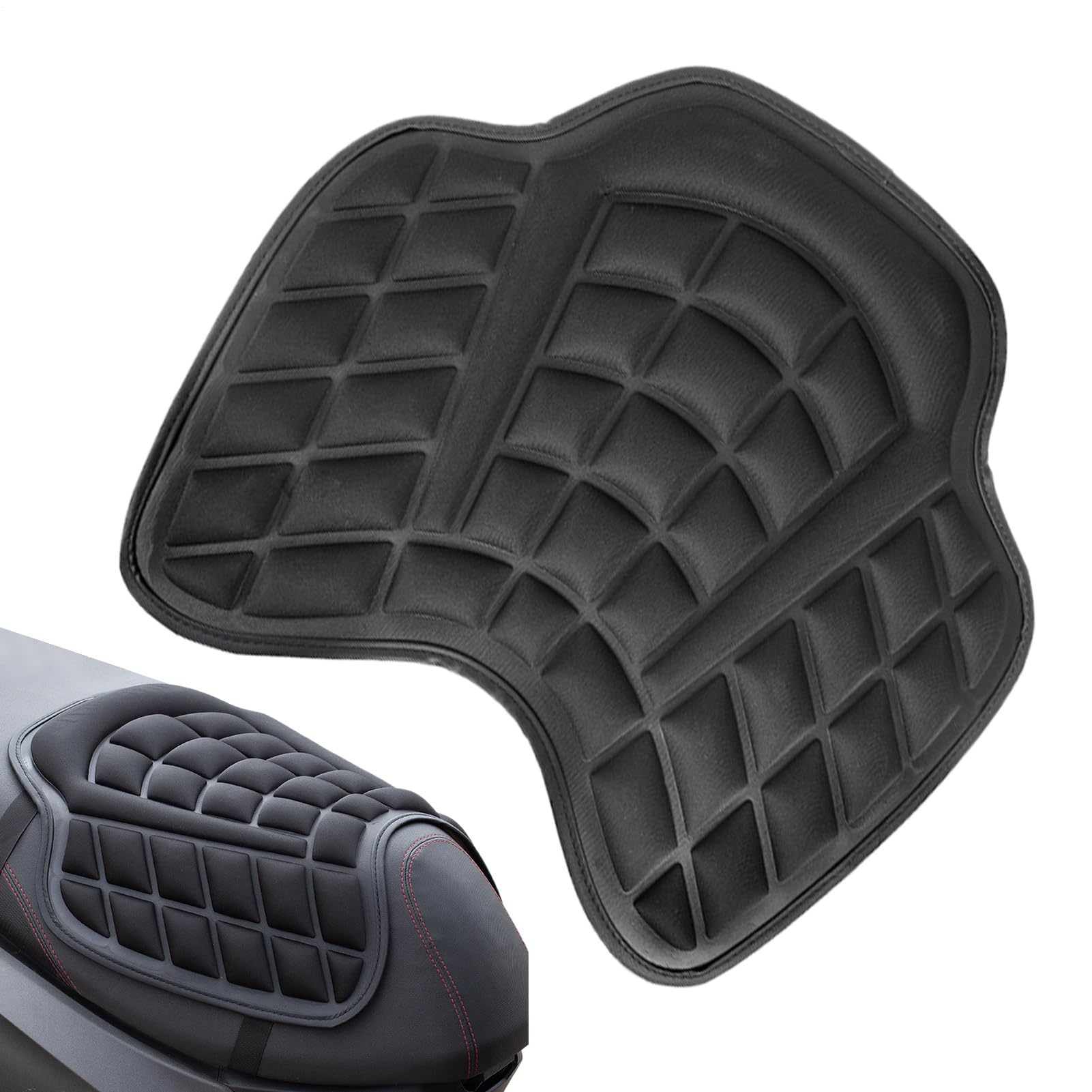 Motorradsitzkissen, Schaumstoffkissen für den Rücksitz des Motorrads, atmungsaktives Kissen mit Dämpfung und ergonomischer Unterstützung für lange Reisen und den täglichen Gebrauch Motorradsitzkissen, Schaumstoffkissen für den Rücksitz des Motorrads, atmungsaktives Kissen mit Dämpfung und ergonomischer Unterstützung für lange Reisen und den täglichen Gebrauch von Genérico