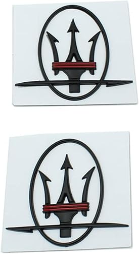 2 Stück 3D ABS Auto Aufkleber und Abziehbilder Emblem Abzeichen für Maserati Ghibli Granturismo Levante Quattroporte GT Coupe Gransport Logo von Générique