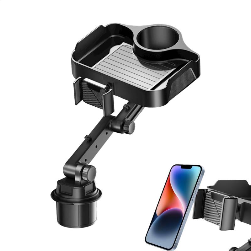 Adjustable Car Cup Holder Expander, Automotive Drink Holder Tray, Phone Mount Stand, Multifunction Food Table Attachment for Water Bottles and Mug von Générique