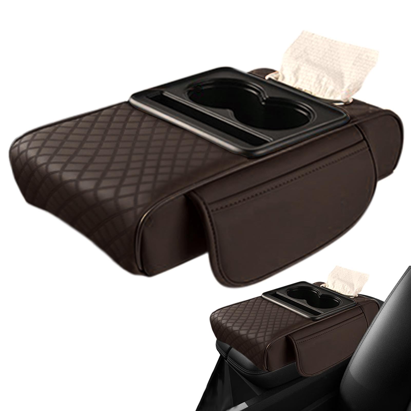 Aufbewahrungsbox für die Armrest Storage Box mit Cup-Halter, vielseitiger Armrest Organizer für SUVs und Trucks, effiziente Aufbewahrungslösung für bequemen Zugang zu Essentials während des Fahrens von Générique