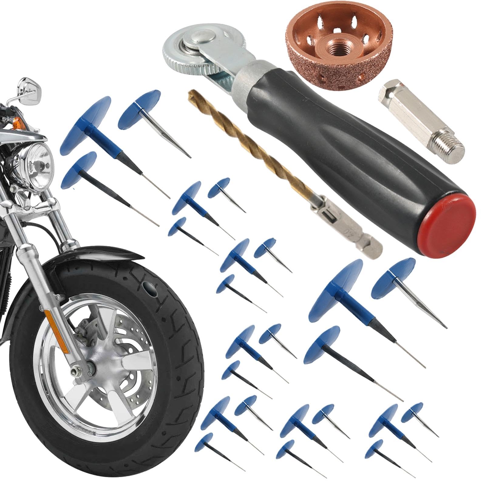 Auto-Reifenreparatur, Gummi-Patch, Motorrad, Bus-Reparatur, Elektro-Autoreparatur, Nail Boot Kit, Reifenreparatur, Mushroom Tire Plugs von Générique