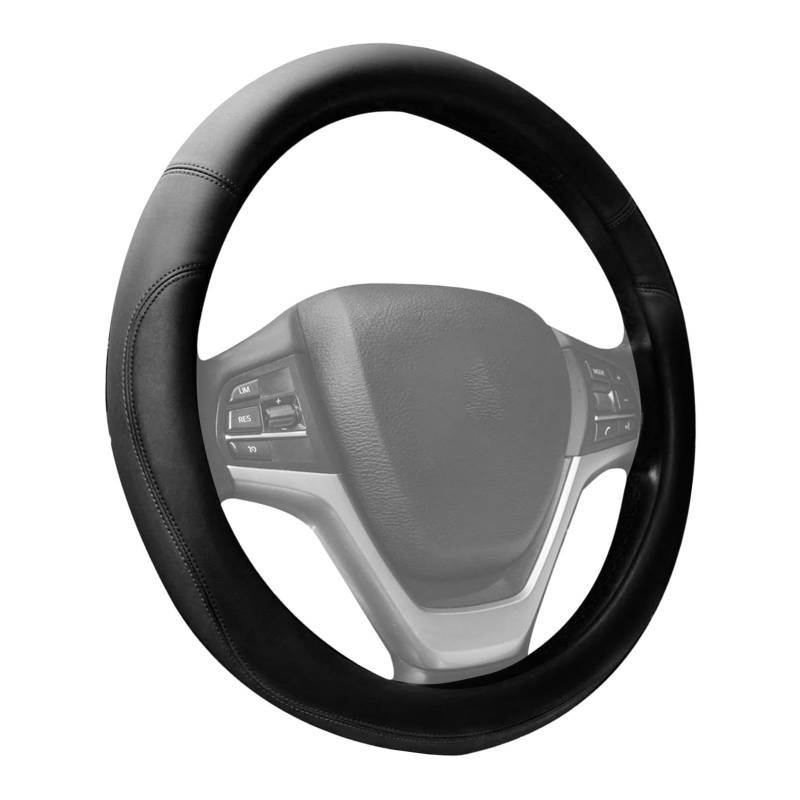 Auto-Steering Cover, Ledergriffe, Innenausstattung, kein rutschfester Griff, 38,1 cm, perfekt für verbesserte Fahrsteuerung, Schwarz, Grau, Kaffee und Weinrot von Générique