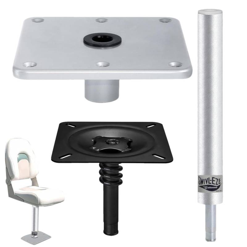 Boot Pedestal Seat Paket mit Swivel Base Plate | Kompletter Boot und Pedestal Combo mit Halterung | Ideal für Pontoon, Fishing und Bass Boats für Komfort von Générique