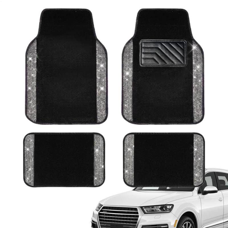 Crystal Car Mats | Crystal Rhinestone Car Carpet | Wasserdicht vorne und hinten mit rutschfestem PVC-Pad für Auto, LKW von Générique