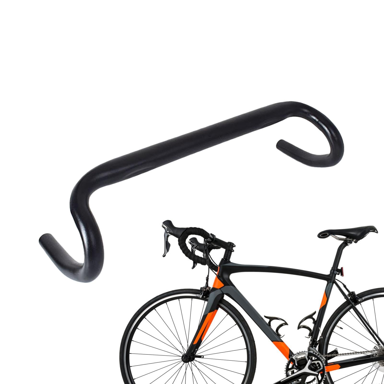 Drop Bar Handlebars, Aluminum Handlebars, Curved Handlebars, Ergonomic Drop Ergonomic Curved Aluminum Drop Bar Handle for Fixed Gear Bikes and Road Cycling von Générique