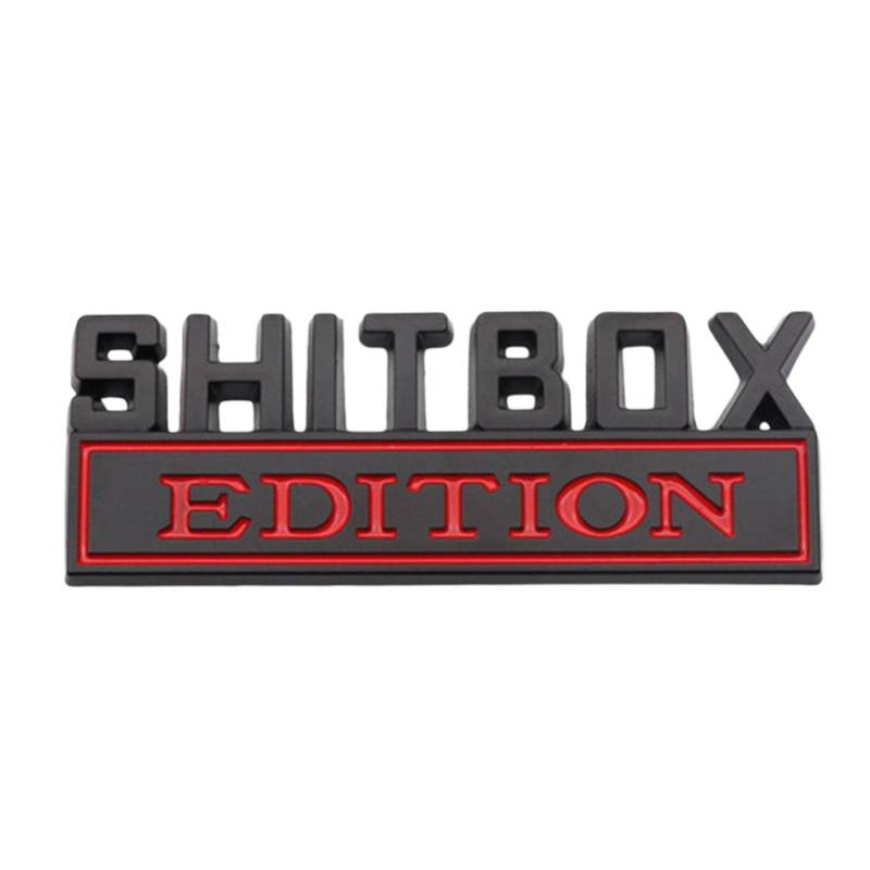 Emblem der Shitbox Edition | Shitbox Design Auto-Embleme | Kreative Neuheitsdekorationen, lustige Aufkleber für Auto-Heckanlage, Aufkleber für Fahrzeuge, Autos, C von Générique