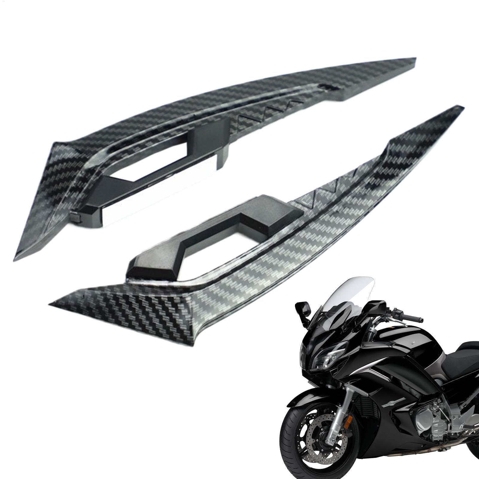 Fairing Wind Winglet Spoiler, Aerodynamic Front Fairing Winglets, Sleek Aesthetic, Motorcycle Side Spoiler für Roller & Motorräder, 5 Zoll, Schwarz, 1 Paar von Générique