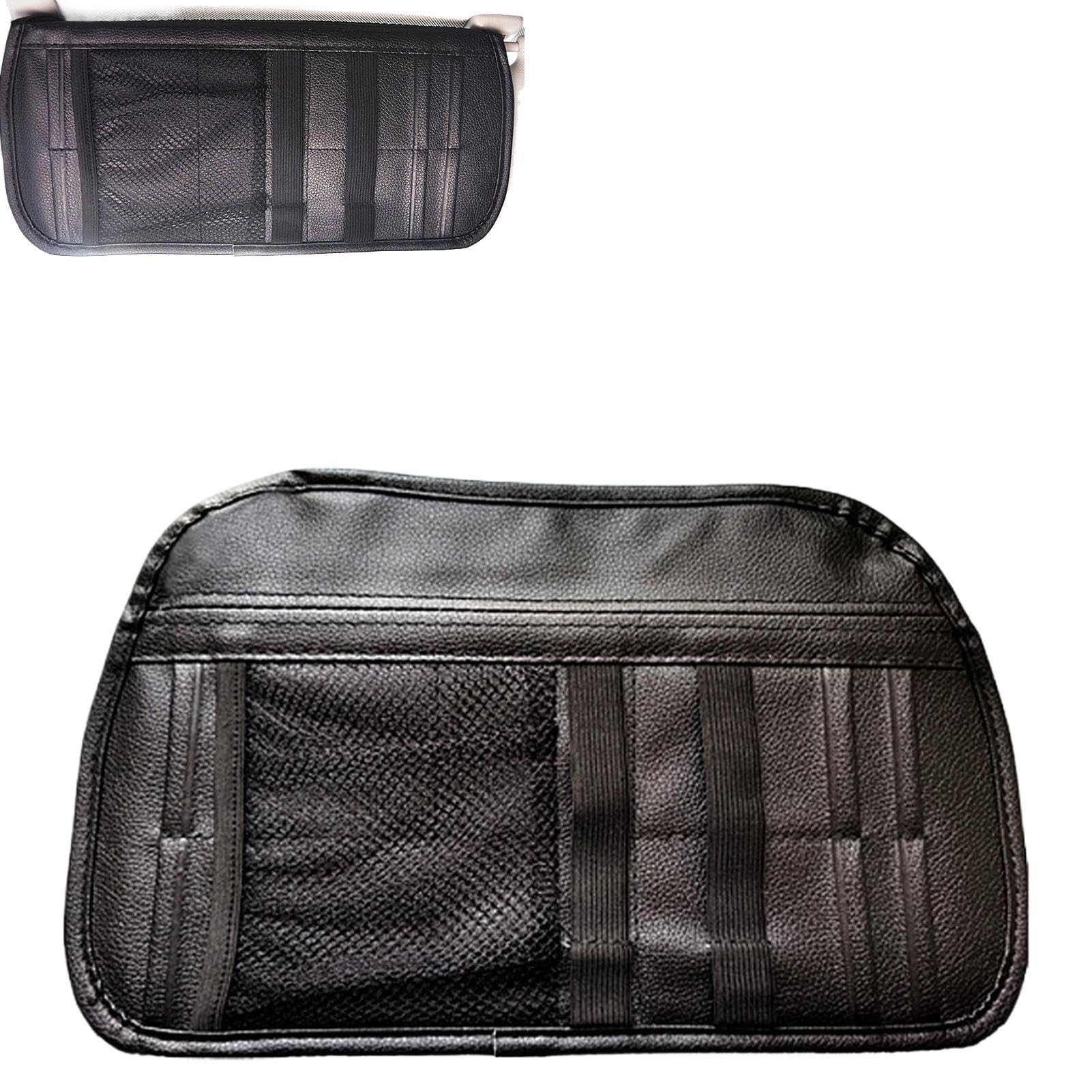 Générique Auto-Sonnenvisier-Organizer, Soft Leather Multifunctional Storage Pouch for Auto Interior, Convenient Holder for Cards, Tickets, Sunshades and Everyday Driving Necessary von Générique