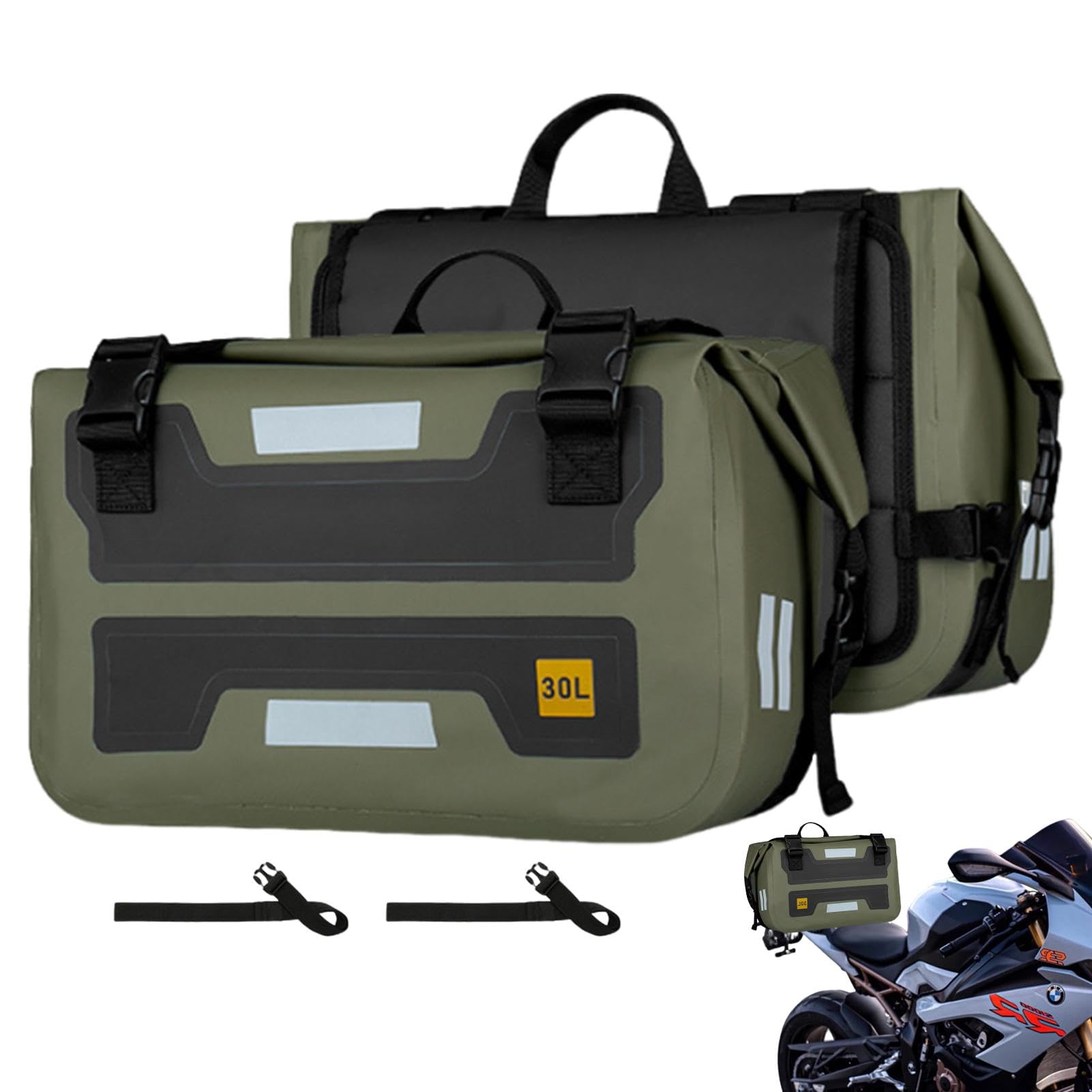 Générique Saddlebags Motorrad Wasserdicht | Motorrad Seatback Storage Bag | Travel Supplies Motorrad Seitentasche | Bicycle Side Korb wasserdicht, multifunktional Saddlebags für Road Bikes von Générique