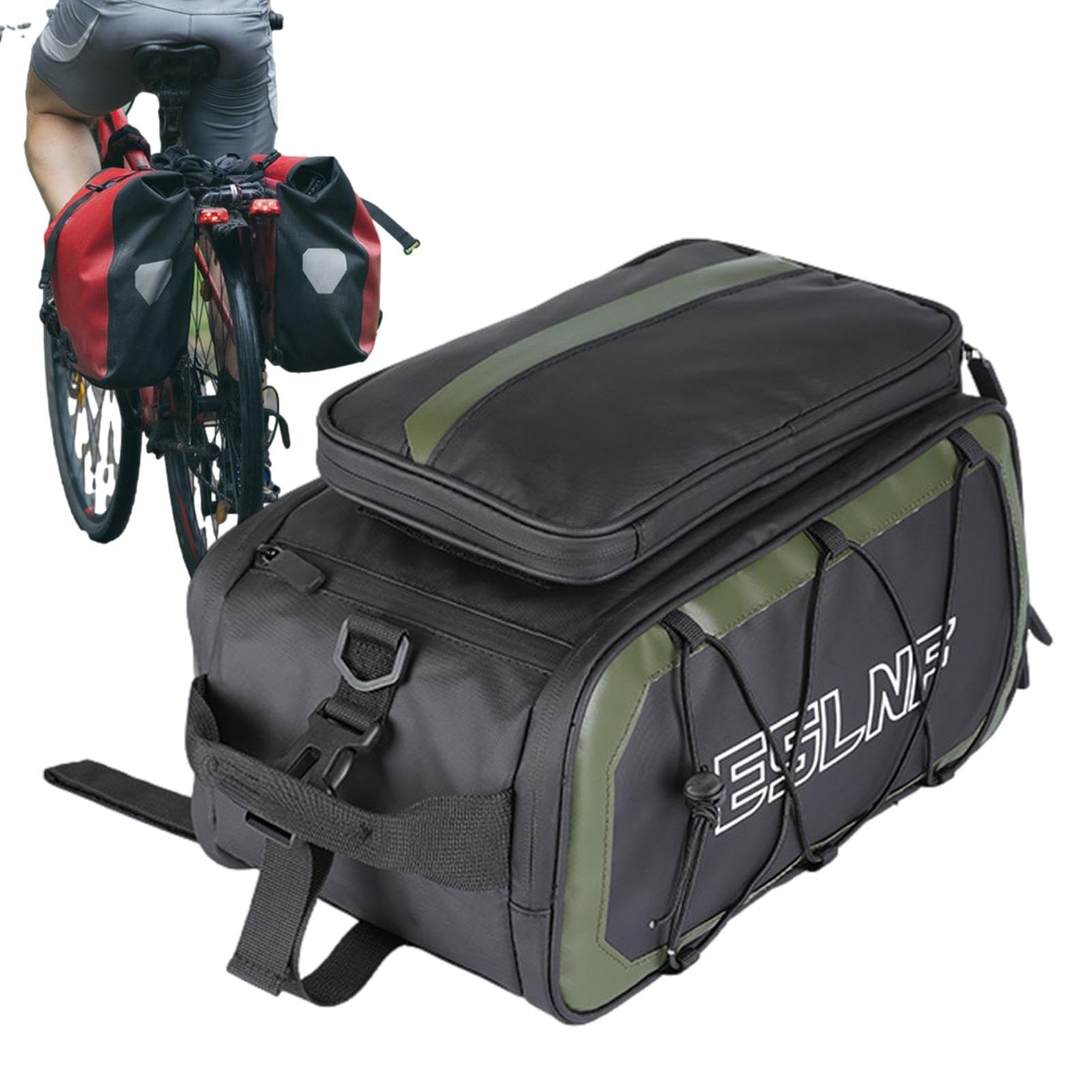 Générique Spacious Cycling Storage Bag, Vielseitiger Aufbewahrungskorb, reflektierender Korb, sichere Aufbewahrung, tragbare Tasche mit Gurten, Uni Hinterrad-Zubehör von Générique