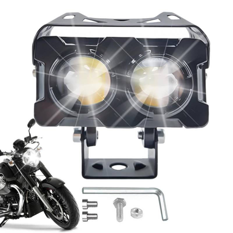 LED-Zusatzlicht für Motorrad, Fahrscheinwerfer, LED, wasserdicht, Fahrscheinwerfer | Zubehör für Motorrad, Offroad, Nebelscheinwerfer, Doppel-Sockel von Générique