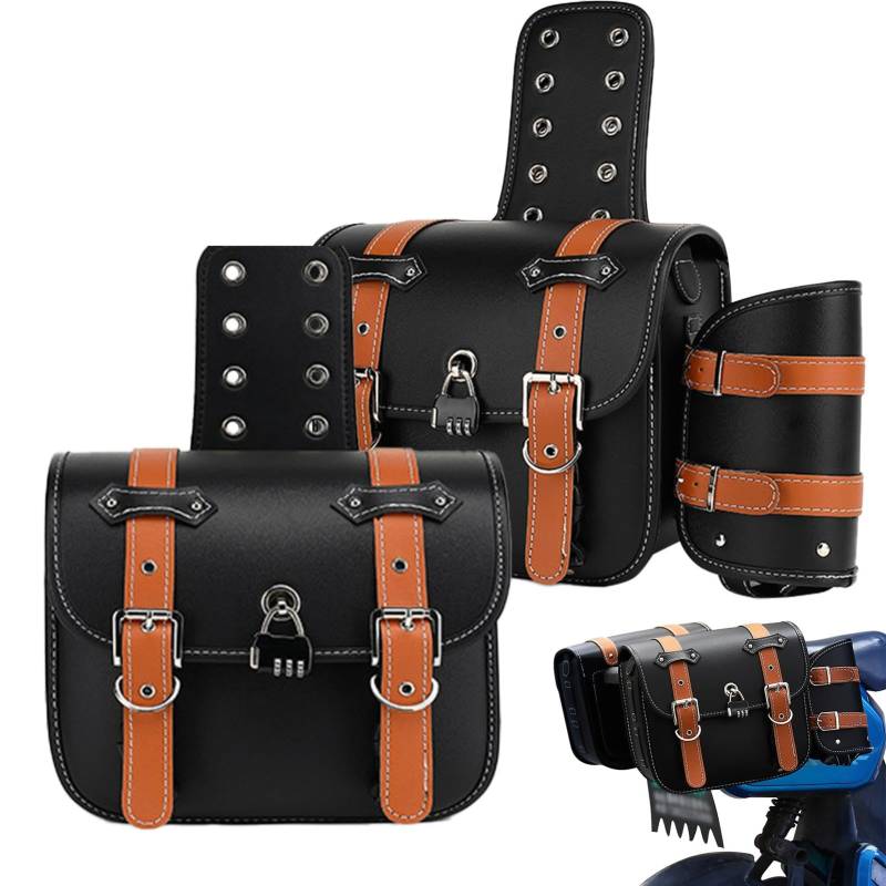 Motorrad-Sitztasche, wasserdicht, Seitentaschen, Seitentaschen, Saddlease Bags mit Schnellverschluss-Schnallen, 1 Paar Luggage Bags Featuring Password Lock für Motorradaufbewahrung und Reiten von Générique