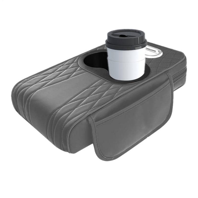 Multifunktionales Auto-Armstützkissen, Automotive Center Konsole Booster Pad mit Cup Holder und Stoffbox, Sturdy Comfortable Armrest, Car Armrest für Limousine und Wohnwagen von Générique