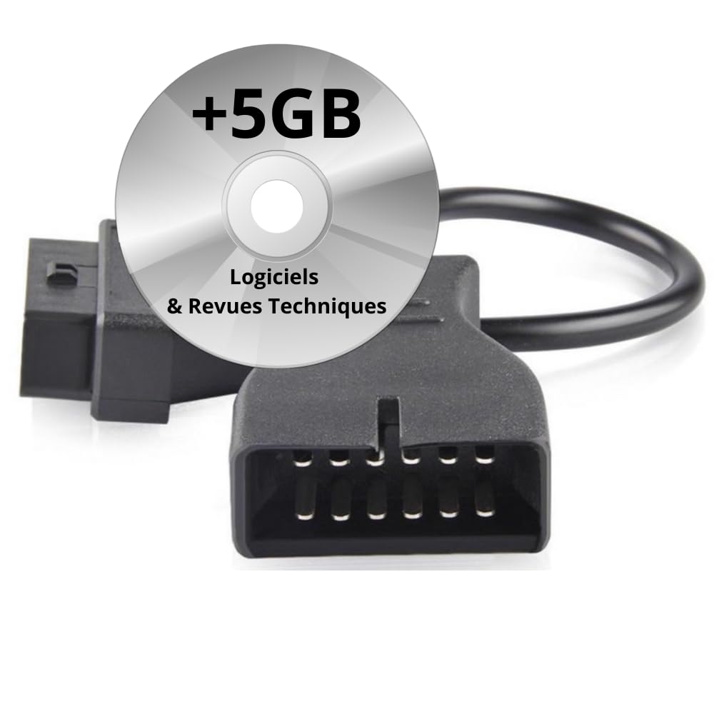 OBD2-Adapter für Auto-Diagnosekoffer | kompatibel mit Autos General Motors | 16 Pin OBD2 auf 12 Pin | 5 GB Diagnose-Software und technische Überprüfungen gratis von Générique