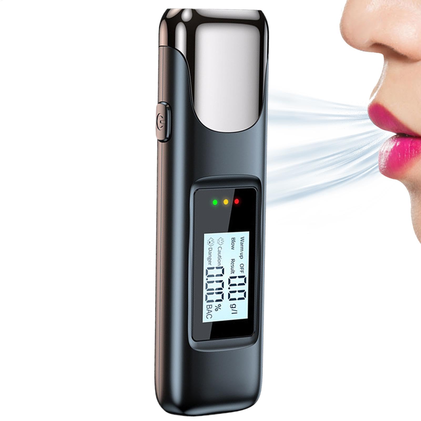 Personal Breathalyzers, digitaler Alkoholdetektor, hoher Präzisions-Atemschutzschalter, tragbarer Alkoholdetektor, USB wiederaufladbar, 11,5 x 8,2 x 1,8 cm, für persönliche und professionelle von Générique