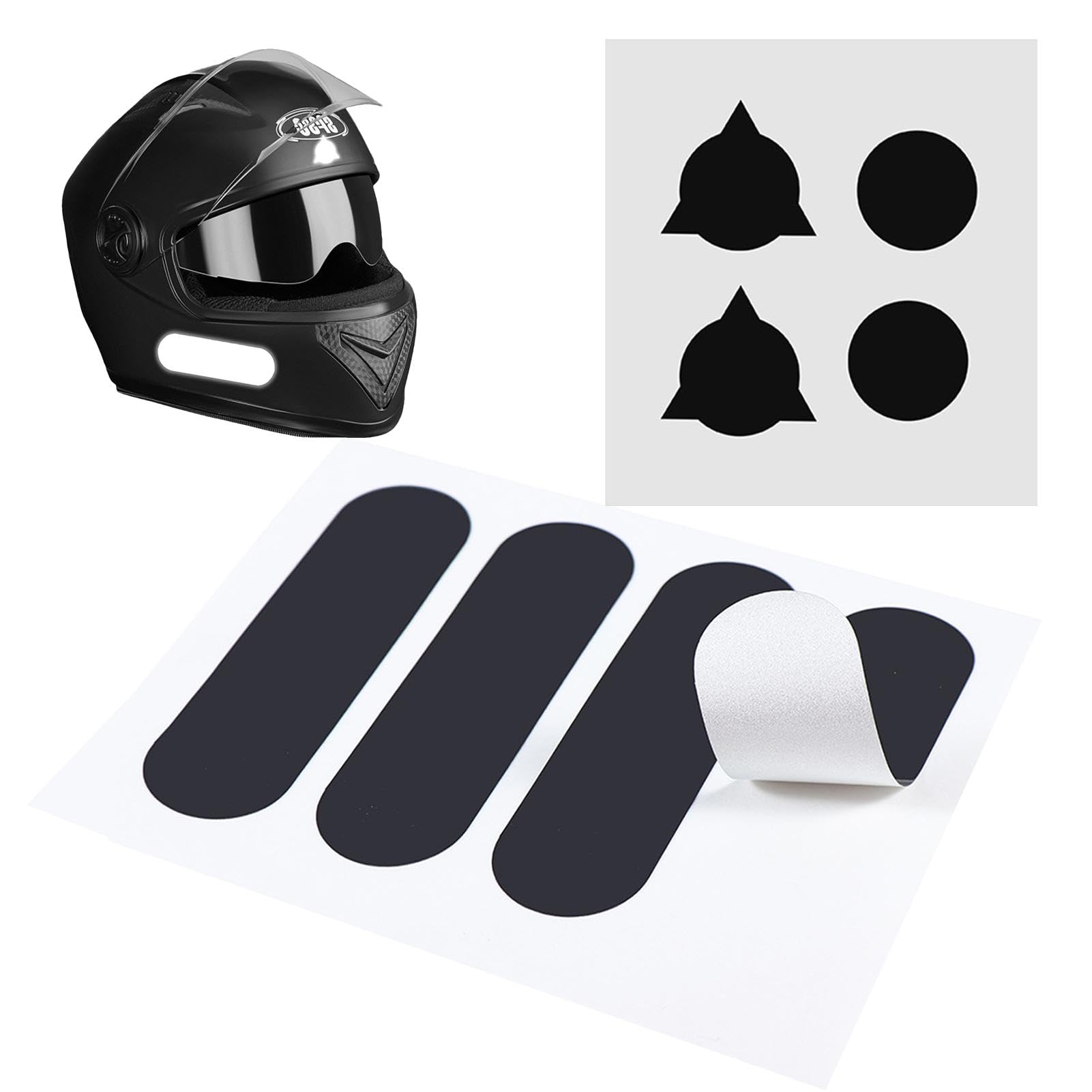 Schwarzes reflektierendes Band, reflektierende Aufkleber für Helme, Sicherheitsaufkleber für Motorrad, wasserdicht, reflektierende Aufkleber, waschbar, für Fahrräder, Aufkleber von Générique