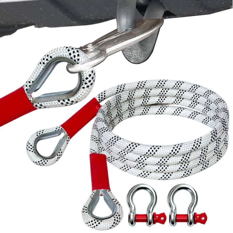 Tow Rope, High-Density Towing Strap, Heavy-Duty Snatch Rope, Off Road Recovery Kit, Fahrtring Strap mit D-Ring-Schalen, Recovery Strap für Trucks, Tow Rope for , Multifunctional Snatch von Générique