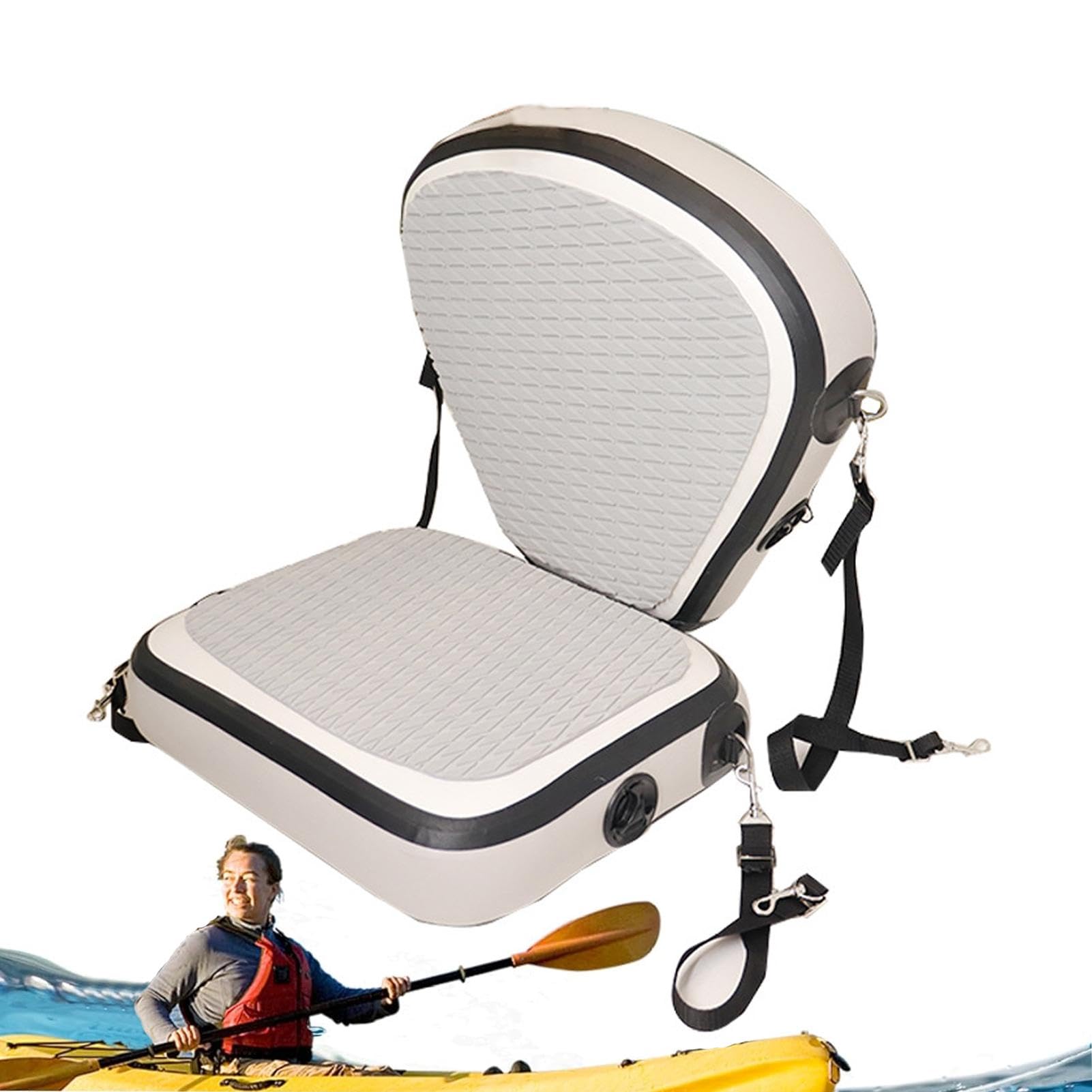 Wasserfester, aufblasbarer Bootssitz | Verstellbarer Paddleboard-Sitz mit Rückenstütze | Wear-Resistant Kajak Seat für ultimativen Komfort | Mehrzweck-Bootssitz für Kajaks, Kanus und Paddle Boards von Générique