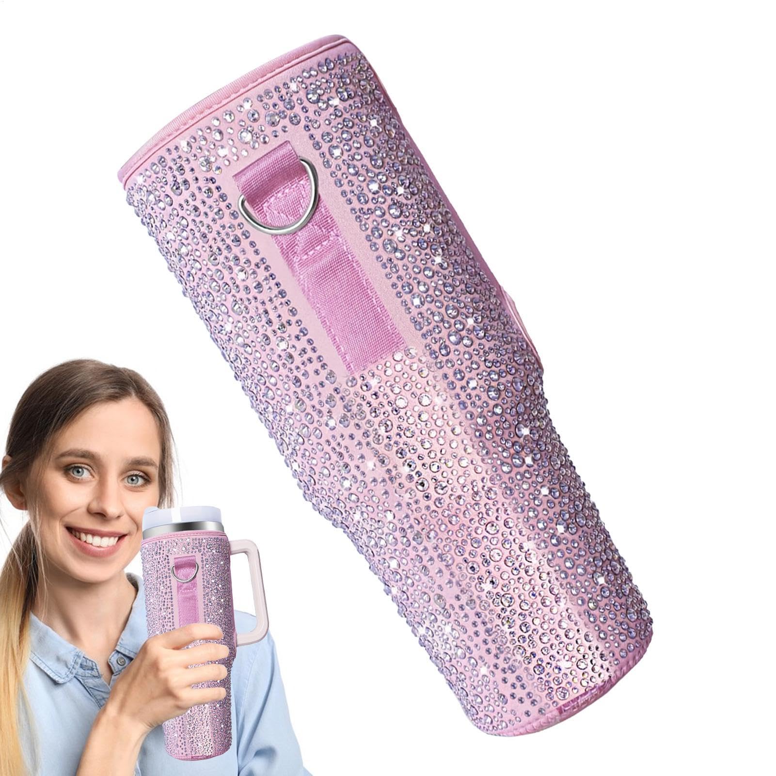 Wasserflaschenhalter mit Gurt, Umhängetasche für Wasserflasche, Getränkehalter aus Strass, Taschenhalter, Bechergurt, Tragetasche für Wasserflasche, robust von Générique